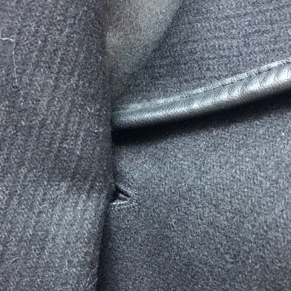 DKNY Petite Faux-Leather-Trim Wrap Coat,black,NWT - Picture 17 of 17